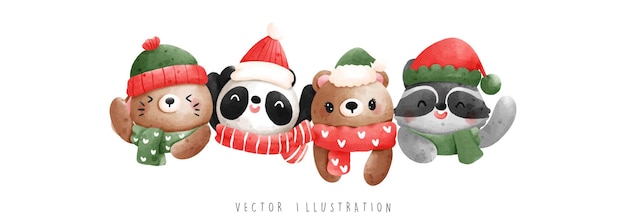 Animal de Navidad, ilustración vectorial de Navidad
