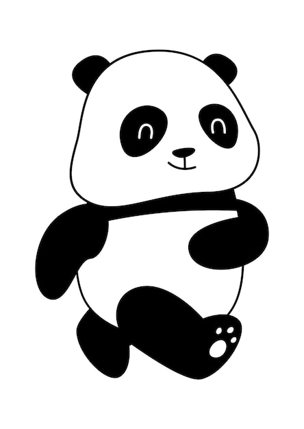 El animal panda que camina