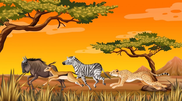 Animal salvaje corriendo Savanna