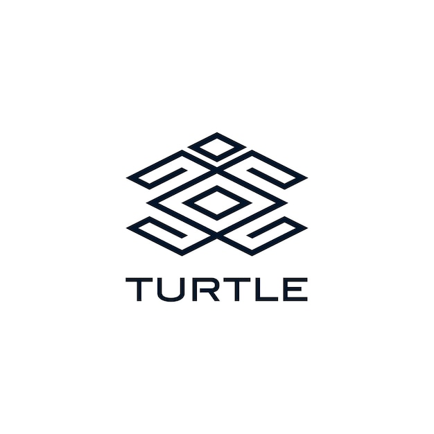 Animal de tortuga con inspiración de diseño de logotipo de estilo de línea