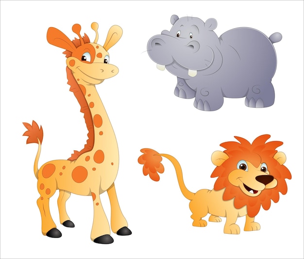 Animales africanos de dibujos animados