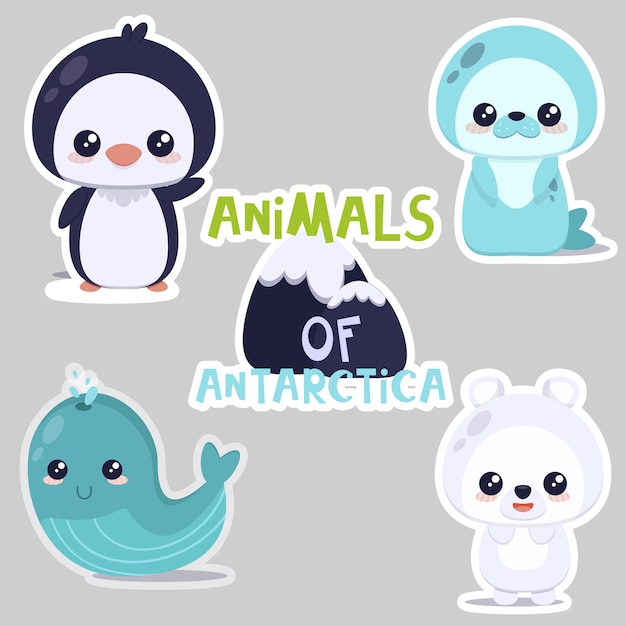 Vector animales de la antártida