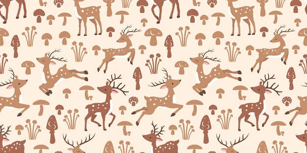 Animales del bosque lindos patrones sin costuras y papel tapiz