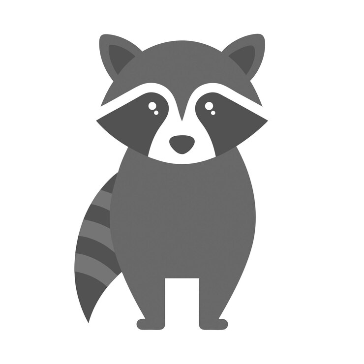 Vector animales concept raccoon en png plano ilustración vectorial diseño abstracto geométrico