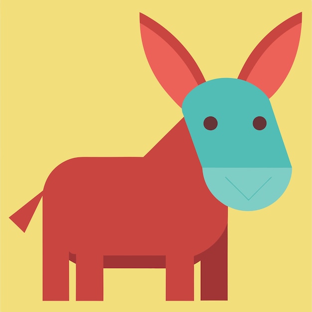 Animales Concepto Burro en PNG plano Ilustración vectorial Diseño abstracto geométrico