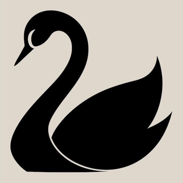 Animales concepto cisne en plano PNG Ilustración vectorial diseño abstracto geométrico