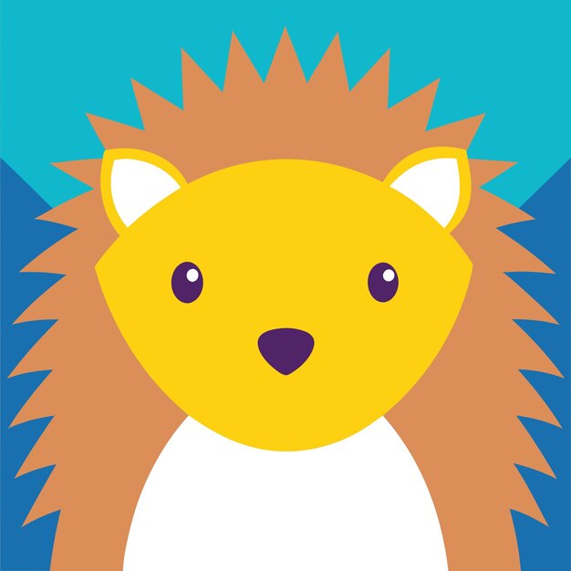 Animales concepto erizo en plano PNG Ilustración vectorial diseño abstracto geométrico