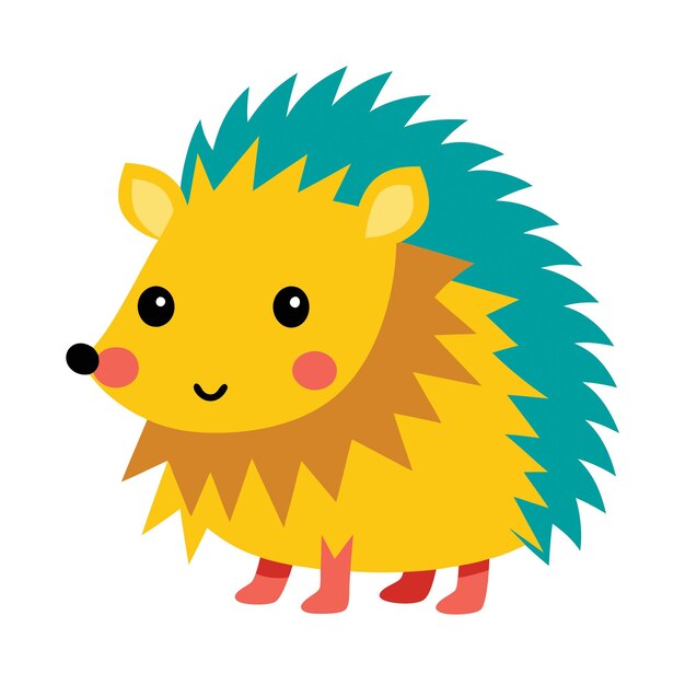 Animales concepto erizo en plano PNG Ilustración vectorial diseño abstracto geométrico