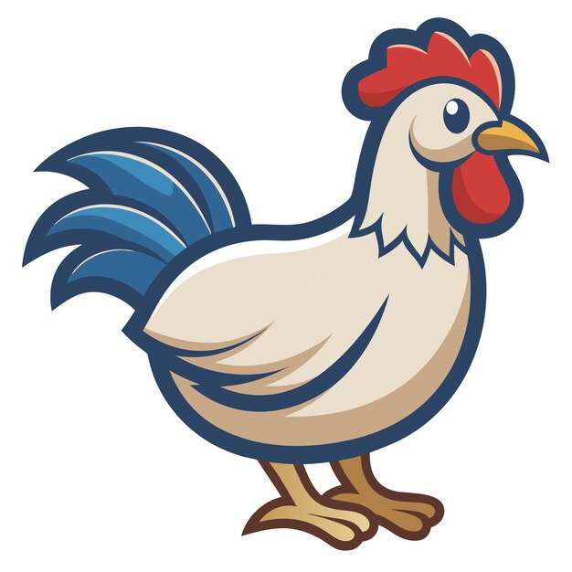 Animales concepto gallina en plano PNG Ilustración vectorial diseño abstracto geométrico