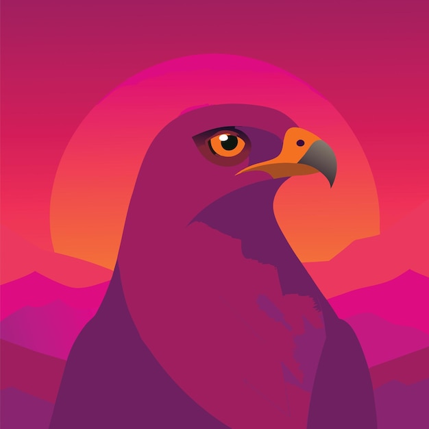 Animales concepto halcón en plano PNG Ilustración vectorial diseño abstracto geométrico