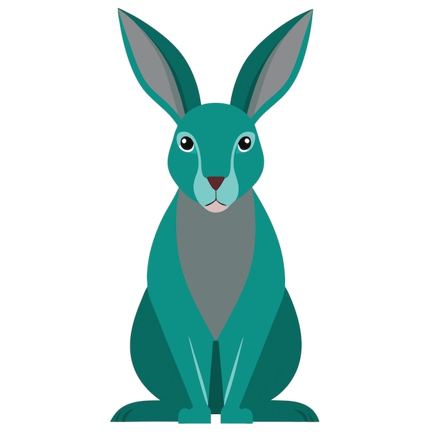 Animales concepto liebre en plano PNG Ilustración vectorial diseño abstracto geométrico