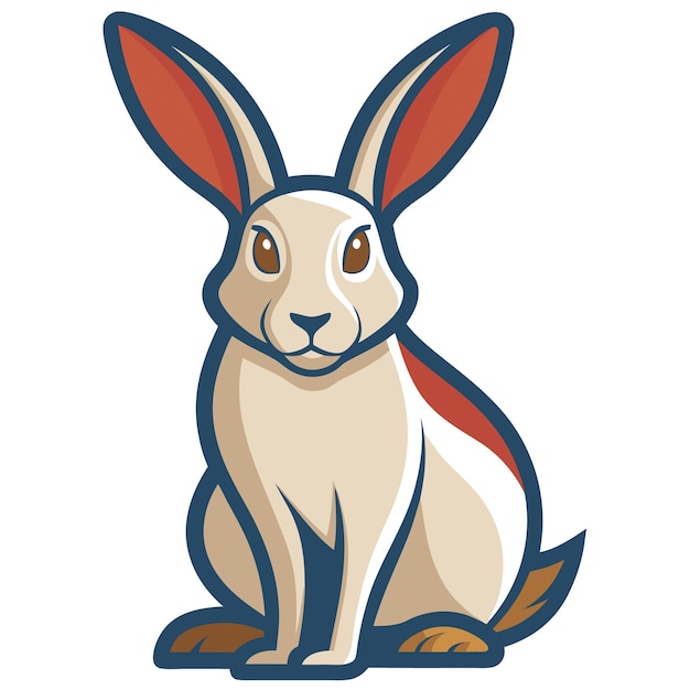 Animales concepto liebre en plano PNG Ilustración vectorial diseño abstracto geométrico