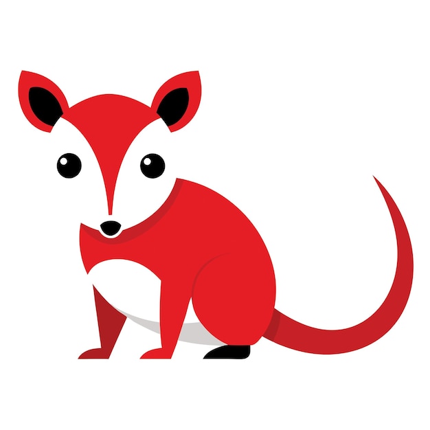 Animales concepto Possum en plano PNG Ilustración vectorial diseño abstracto geométrico
