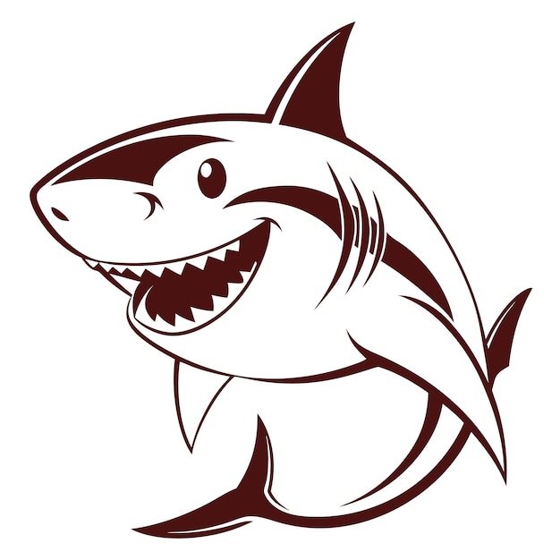 Animales concepto tiburón en PNG plano Ilustración vectorial diseño abstracto geométrico