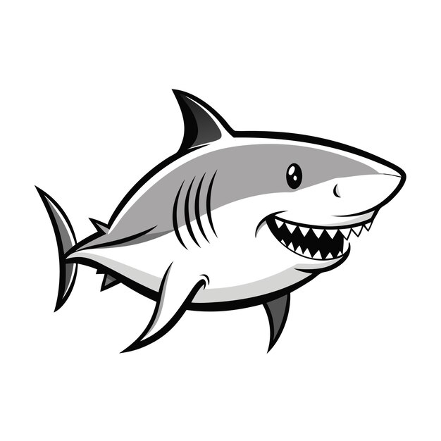 Animales concepto tiburón en PNG plano Ilustración vectorial diseño abstracto geométrico
