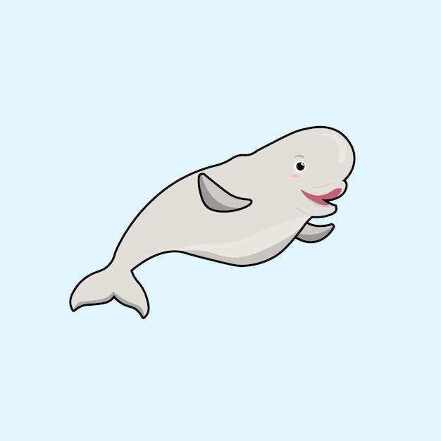 Animales de dibujos animados bonitos ballena beluga