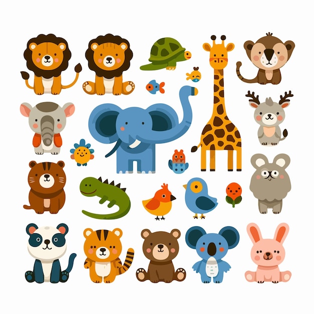 Animales de dibujos animados de diseño de ilustración vectorial