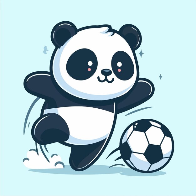 Animales de dibujos animados de vector jugando al fútbol