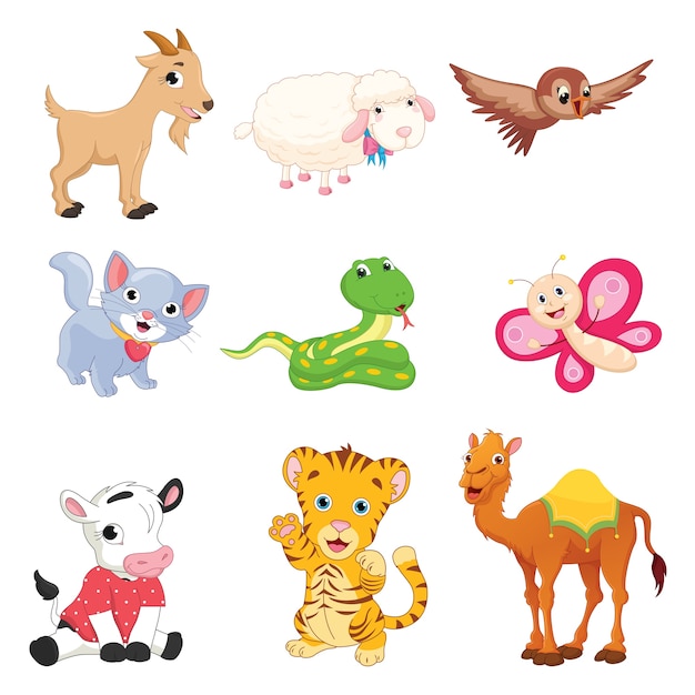 Vector animales de dibujos animados