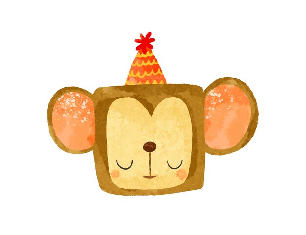 Animales divertidos con una gorra festiva Animales de dibujos animados lindos celebrando