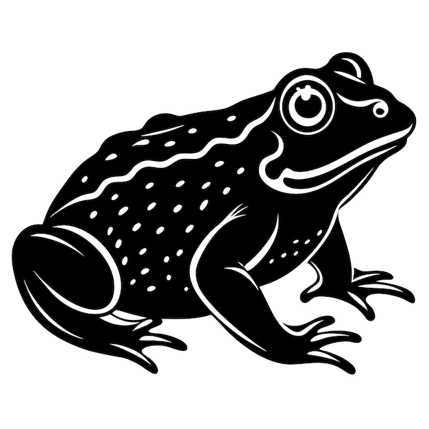 Animales domésticos anfibios Arte de silueta del vector del sapo