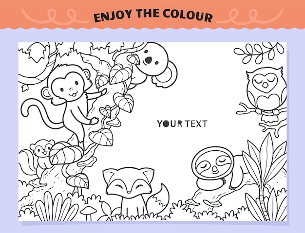 Animales de la familia para colorear para niños
