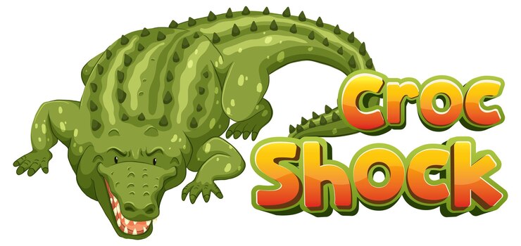 Vector animales lindos y graciosos cocodrilo gracioso con cocodrilo de dibujos animados