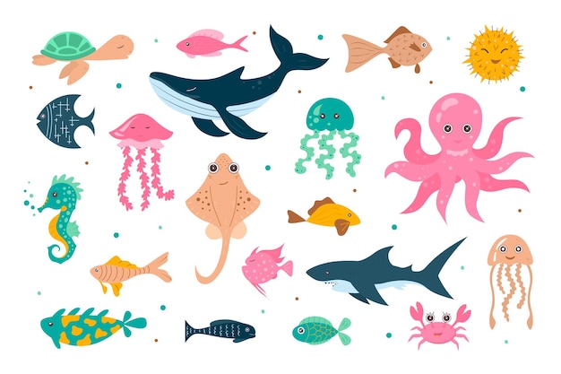 Vector animales marinos bajo el agua