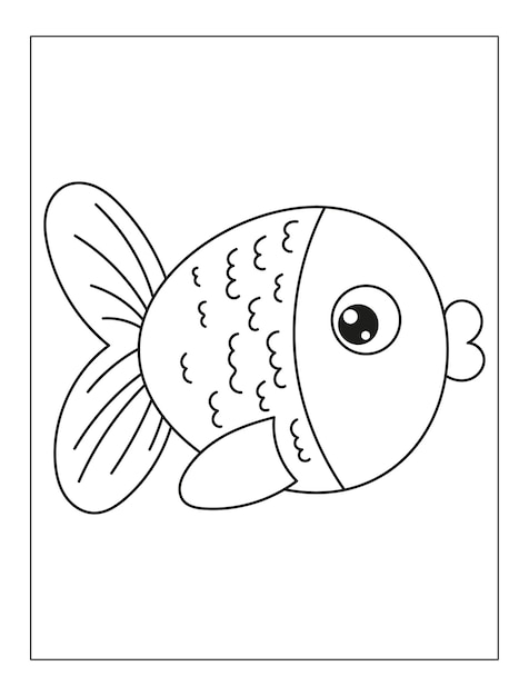 Animales marinos dibujados a mano Ilustración para colorear páginas
