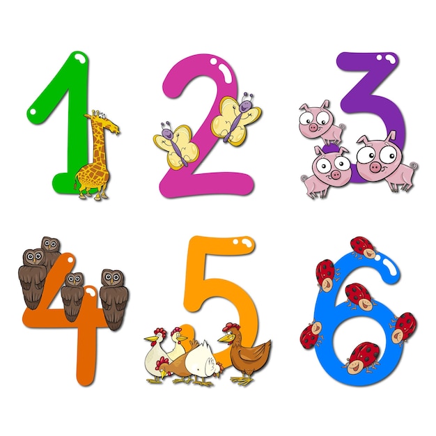 Animales y números para niños