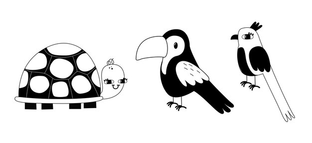 Animales de la sabana Ilustración dibujada a mano África
