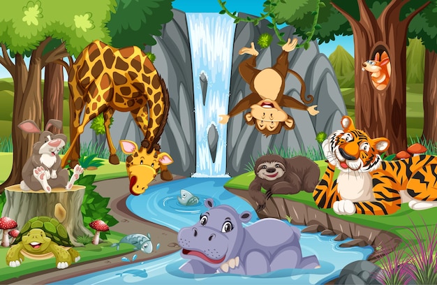 Animales salvajes en la selva