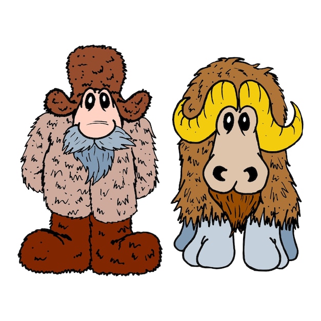 Animales y sus personas Animales que se parecen a sus dueños Ilustración vectorial gráfica