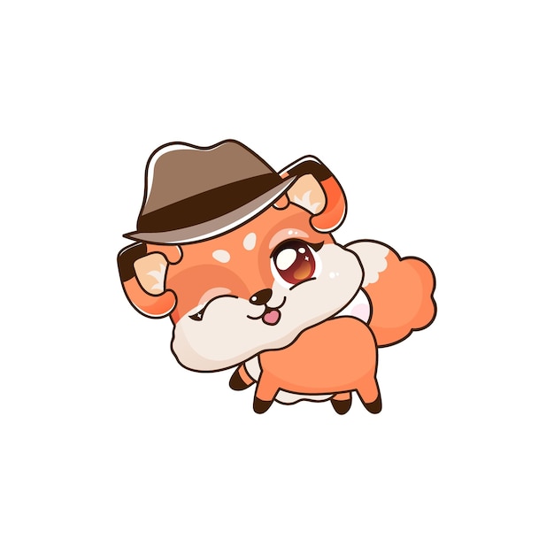 Animales vectoriales lindos panda rojo con sombrero de mafia oso