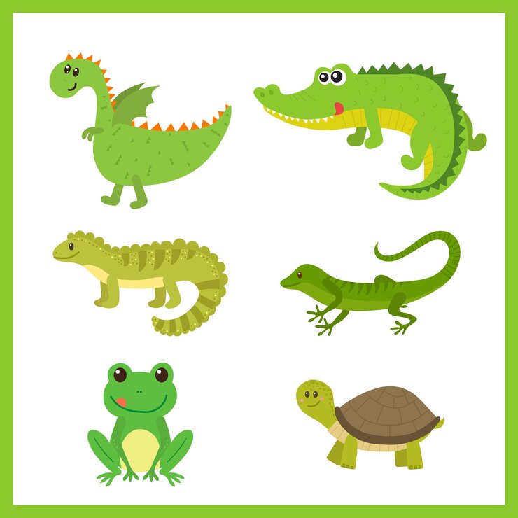 Vector animales verdes