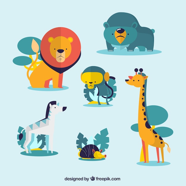 Vector los animales del zoológico