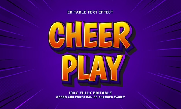 animar a jugar efectos de texto editables con un juego y un tema feliz