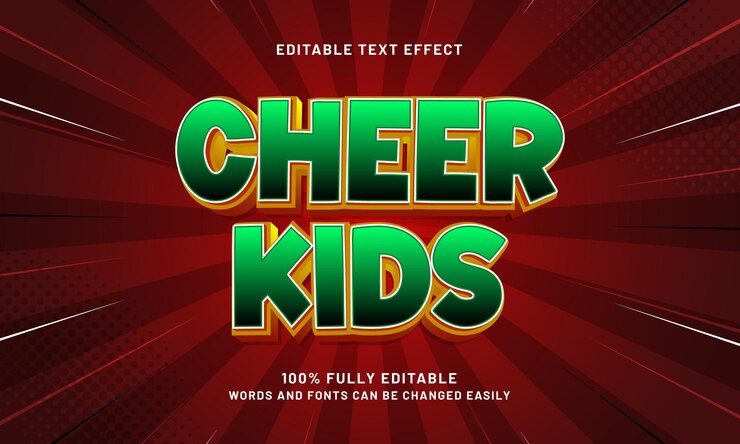 Vector animar a los niños efecto de texto editable con un estilo de texto de juego y juego