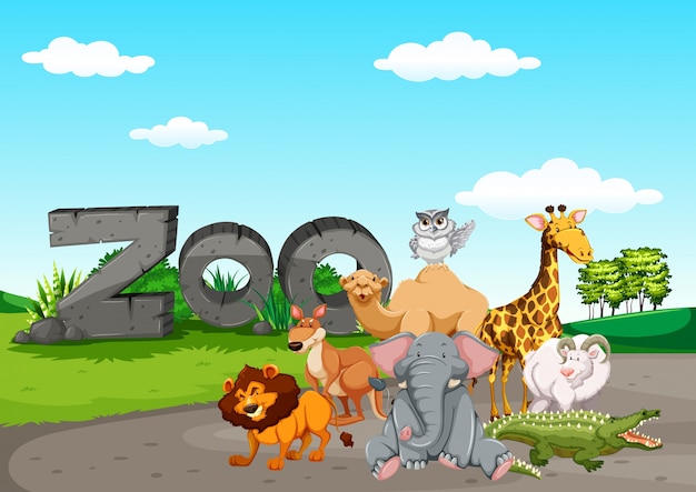 Vector animasl salvaje en el zoológico