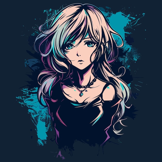 Vector anime_girls_t_shirt_vector_diseño