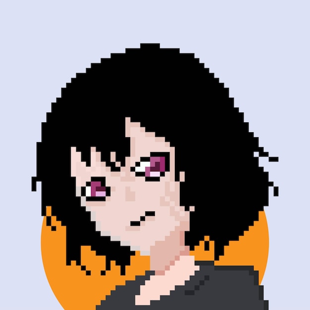 Anime manga estilo chica pixel art