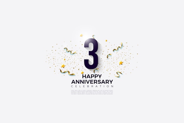 aniversario con números y fiestas.