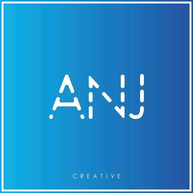 ANJ Creative Vector Latter Diseño del logotipo Minimal Latter Logo Premium Ilustración vectorial Monograma