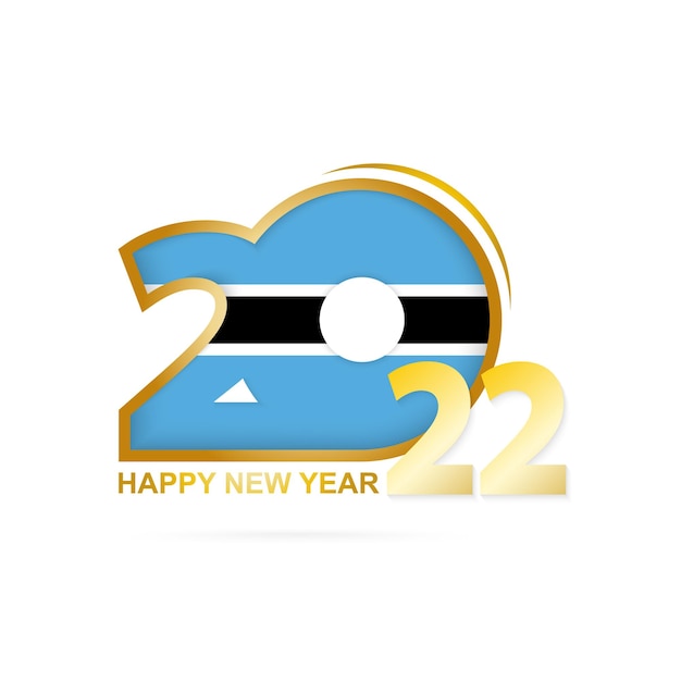 Año 2022 con el patrón de la bandera de botswana. feliz año nuevo diseño.