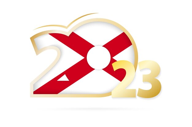 Vector año 2023 con patrón de bandera de alabama