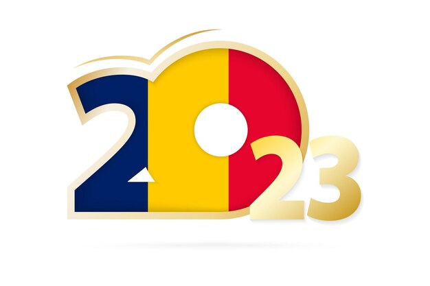 Año 2023 con patrón de bandera de chad