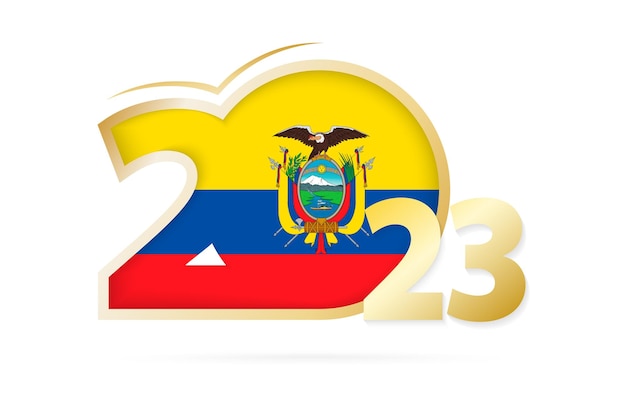 Año 2023 con patrón de bandera de Ecuador