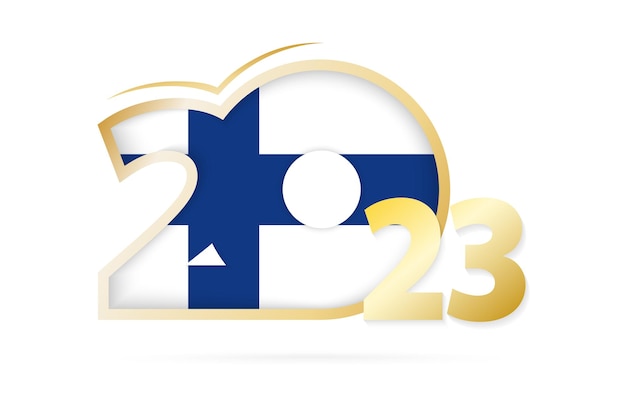Año 2023 con patrón de bandera de Finlandia
