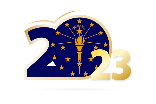 Año 2023 con patrón de bandera de Indiana