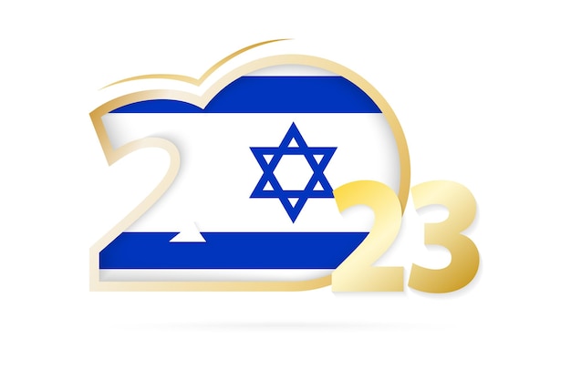 Año 2023 con patrón de bandera de israel